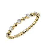 Classic channel-set round brilliant stone half-eternity band in yellow gold ApolloGem.