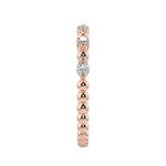 Side profile of the Round Channel Half-Eternity band showing the polished solid rose gold shank.