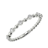 Classic channel-set round brilliant stone half-eternity band in white gold ApolloGem.
