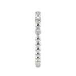 Side profile of the Round Channel Half-Eternity band showing the polished solid white gold shank.