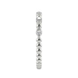 Side profile of the Round Channel Half-Eternity band showing the polished solid white gold shank.