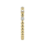 Side profile of the Round Channel Half-Eternity band showing the polished solid yellow gold shank.