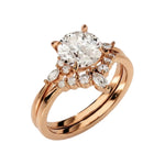 Detailed side view of the Duo Eternal set showing the flush-fit between the solitaire and pavé band.