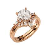 Detailed side view of the Duo Eternal set showing the flush-fit between the solitaire and pavé band.
