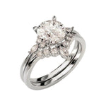 Detailed side view of the Duo Eternal set showing the flush-fit between the solitaire and pavé band.