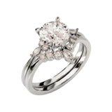Detailed side view of the Duo Eternal set showing the flush-fit between the solitaire and pavé band.