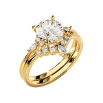 Detailed side view of the Duo Eternal set showing the flush-fit between the solitaire and pavé band.