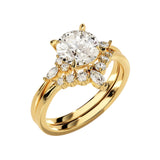 Detailed side view of the Duo Eternal set showing the flush-fit between the solitaire and pavé band.