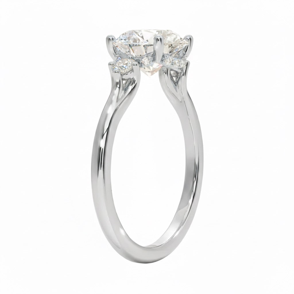 GRI certified round brilliant ring in a signature ApolloGem premium LED-lit jewelry box for a luxury proposal.