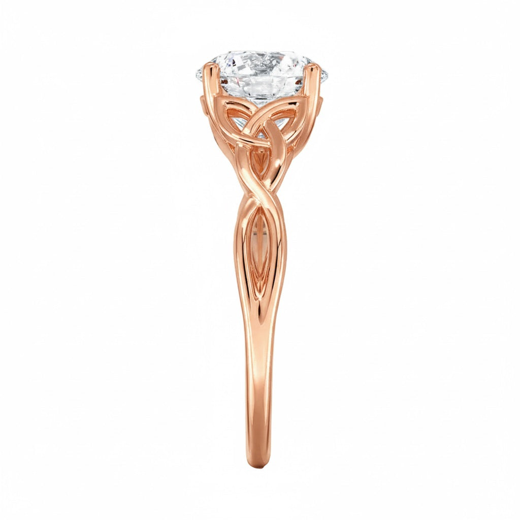 High-resolution jewelry render of the Round Ornate Infinity ring showcasing professional weaving and alignment.