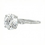 Low profile nature inspired engagement ring yellow gold comfort fit moissanite