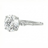 Low profile nature inspired engagement ring yellow gold comfort fit moissanite