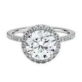 Timeless halo engagement ring round shape 18k gold affordable luxury online store