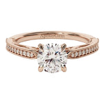 Side profile of the Stacking Cathedral ring showing the robust gold walls and seamless integration.