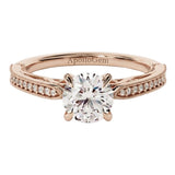 Side profile of the Stacking Cathedral ring showing the robust gold walls and seamless integration.
