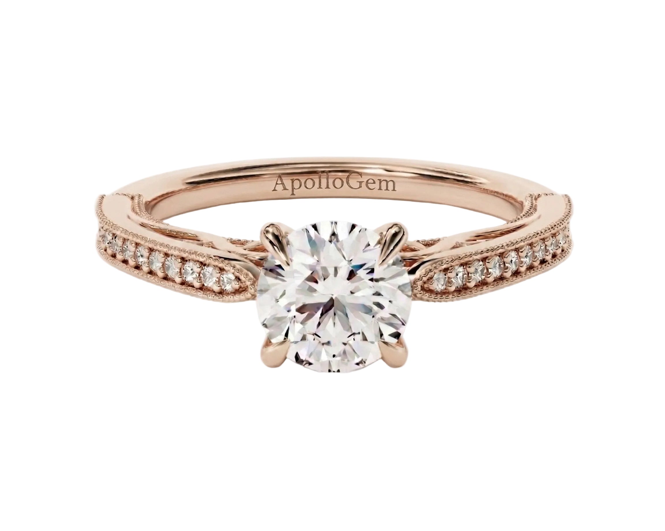 Side profile of the Stacking Cathedral ring showing the robust gold walls and seamless integration.