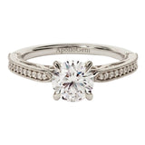 Side profile of the Stacking Cathedral ring showing the robust gold walls and seamless integration.