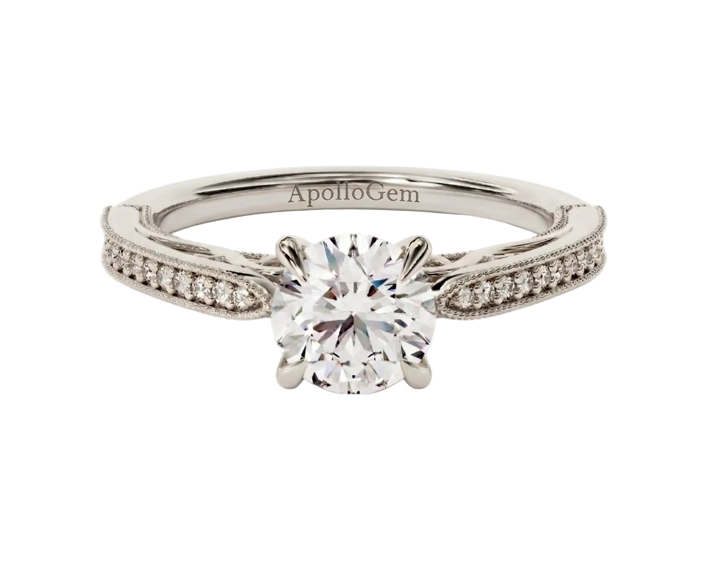 Side profile of the Stacking Cathedral ring showing the robust gold walls and seamless integration.
