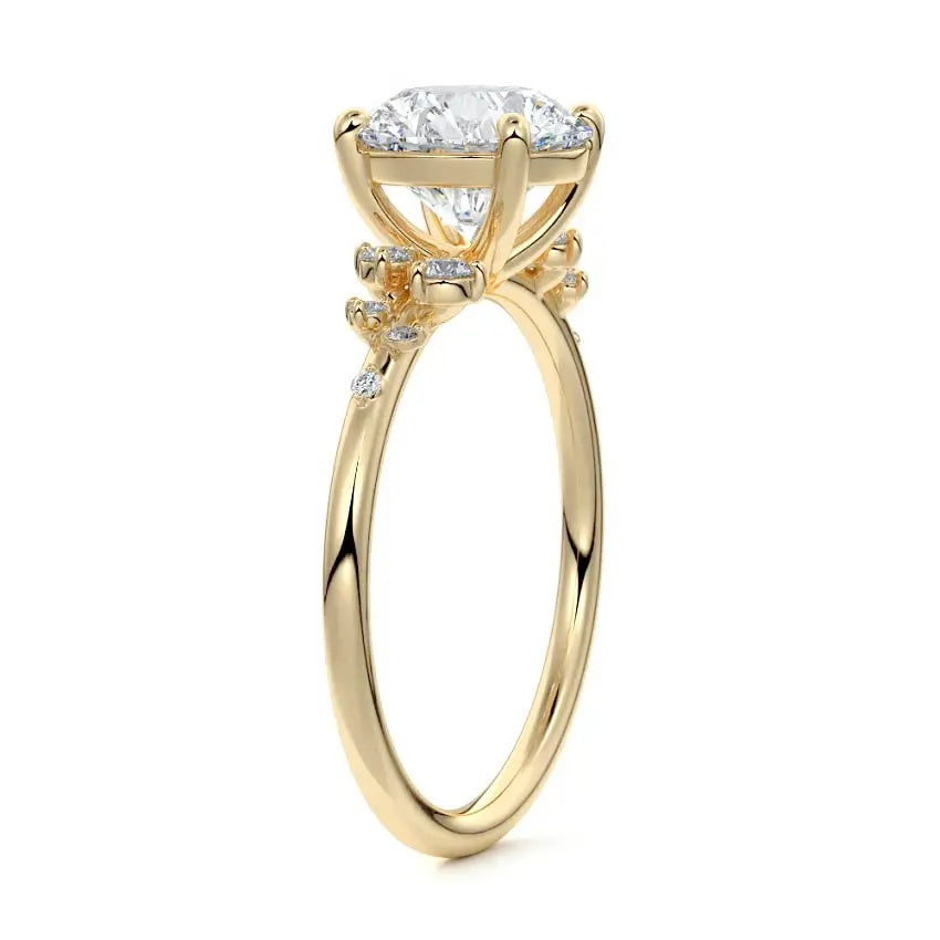 GRI certified round brilliant stellar ring in a premium ApolloGem LED light box ready for a luxury proposal experience.