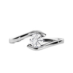 Round brilliant moissanite engagement ring with a modern white  gold tension setting ApolloGem.