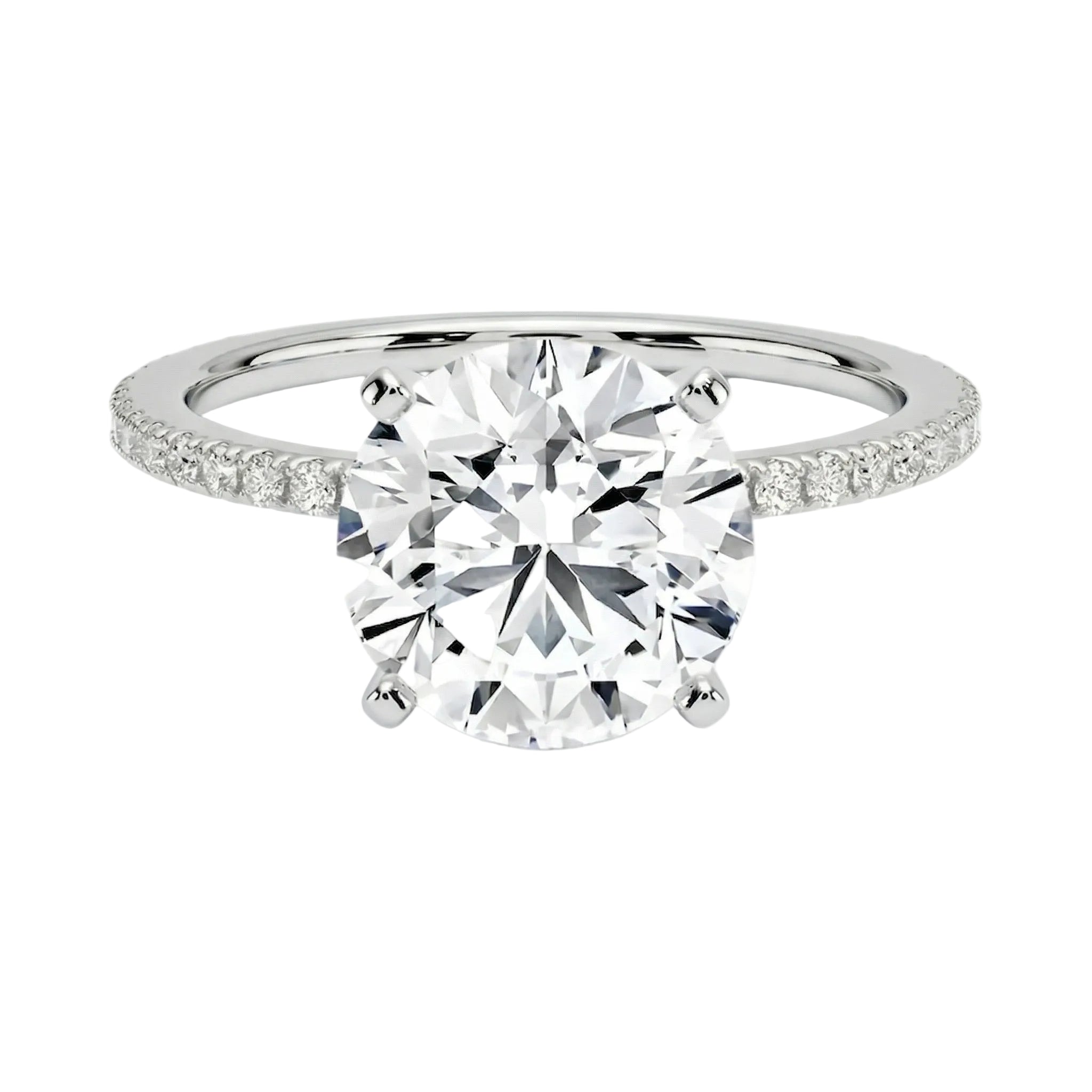 Integrated secure white gold claws on a warm gold sculpted solitaire band ApolloGem