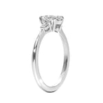 1.0 Carat Round-Cut 4-Claw Side-Stone Moissanite Engagement Gold Ring 