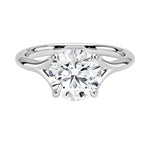 Luxury round brilliant moissanite engagement ring The Round Zenith Aeris in white gold ApolloGem South Africa.