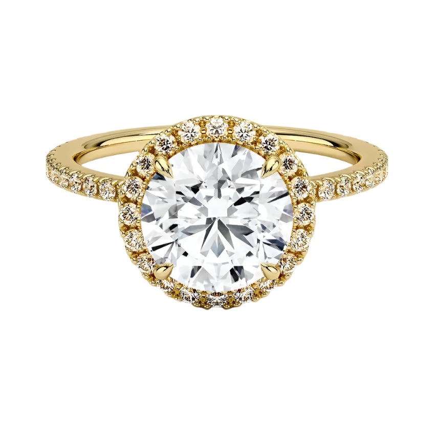 The Royal Halo Round moissanite ring with pavé halo ApolloGem