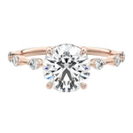 The Sculpted Flat Band round moissanite ring with hidden halo ApolloGem