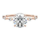 The Sculpted Flat Band round moissanite ring with hidden halo ApolloGem