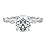 The Sculpted Flat Band round moissanite ring with hidden halo ApolloGem