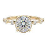 The Sculpted Flat Band round moissanite ring with hidden halo ApolloGem