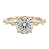 The Sculpted Flat Band round moissanite ring with hidden halo ApolloGem