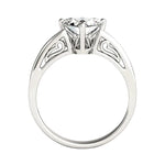 The Trillion Royal Solitaire by ApolloGem. A GRI-certified trillion stone solitaire with a hidden side filigree design in solid white gold