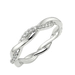 Dainty twisted full eternity band with 1.5mm round brilliant stones in white gold ApolloGem.
