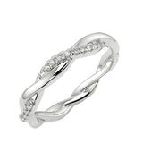Dainty twisted full eternity band with 1.5mm round brilliant stones in white gold ApolloGem.
