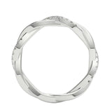Side profile of the 1.5mm Twisted Full Eternity ring showing the infinity braid.